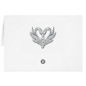 Roze ribbon Silver Swans Folted Table Place Card (Achterkant Horizontaal)