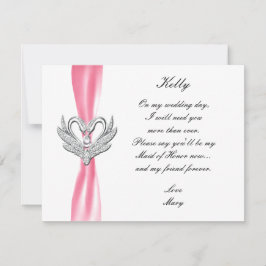 Roze ribbon Silver Swans, gemaakt van edelachtbare Kaart