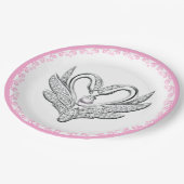 Roze ribbon Silver Swans Paper Bord (Gekanteld)