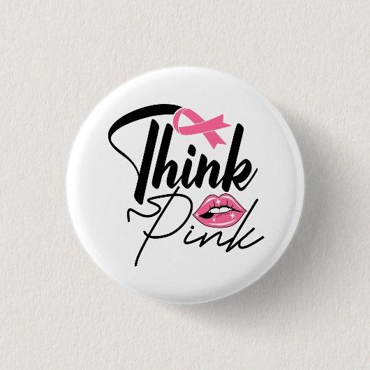 Roze Ribbon Survivor Breast Cancer Fighter Button (Voorkant)