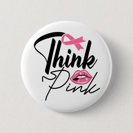 Roze Ribbon Survivor Breast Cancer Fighter Button (Voorkant)