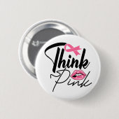 Roze Ribbon Survivor Breast Cancer Fighter Button (Voorkant /achterkant)