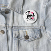 Roze Ribbon Survivor Breast Cancer Fighter Button (In situ)