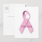 Roze Ribbon Survivor Briefkaart (Voorkant / Achterkant)