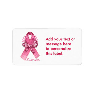 Roze Ribbon Survivor Etiket
