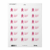 Roze Ribbon Survivor Etiket (Full Sheet)