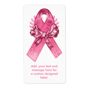 Roze Ribbon Survivor Etiket