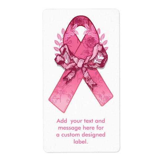 Roze Ribbon Survivor Etiket (Voorkant)