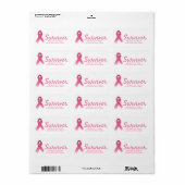 Roze Ribbon Survivor Etiket (Full Sheet)