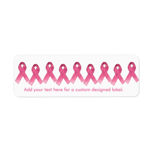 Roze Ribbon Survivor Etiket (Voorkant)