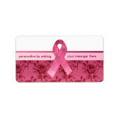 Roze Ribbon Survivor Etiket (Voorkant)