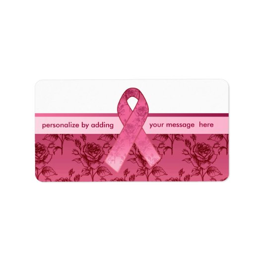 Roze Ribbon Survivor Etiket (Voorkant)