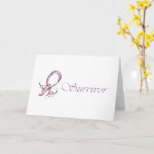 Roze Ribbon Survivor Kaart (Gele Bloem)