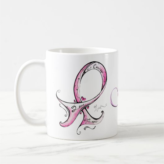Roze Ribbon Survivor Koffiemok (Links)