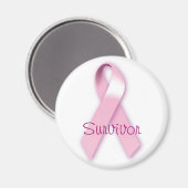 Roze ribbon Survivor Magnet (Voorkant / Achterkant)