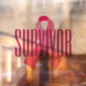 Roze Ribbon Survivor Raamsticker (Vel 2)