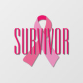 Roze Ribbon Survivor Raamsticker (Vel)