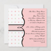 Roze Ribbon Twin Meisjes Franse Bow Dot Swirl Kaart (Achterkant)