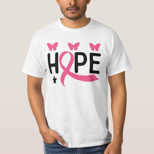 Roze Ribbon Warrior Strijder Borstkanker T-shirt (Voorkant)