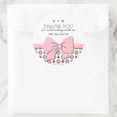 Roze ribbons en bows Polka Dots Wedding Stickers (Tas)