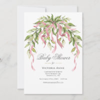 Roze ribbons Greenery Elegant Baby shower