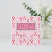 Roze Ribbons Invitation Square Kaart (Staand voorkant)