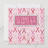 Roze Ribbons Invitation Square Kaart (Voorkant)