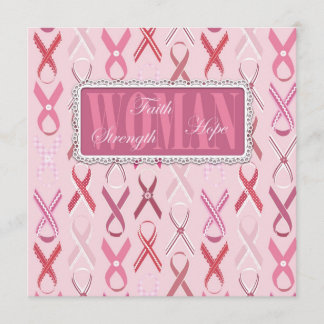 Roze Ribbons Invitation Square Kaart