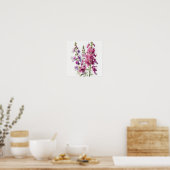 Roze Ridderspoor Bloem Kunstprint Poster (Keuken)