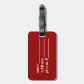 Roze riemen bagagelabel (Achterkant verticaal)