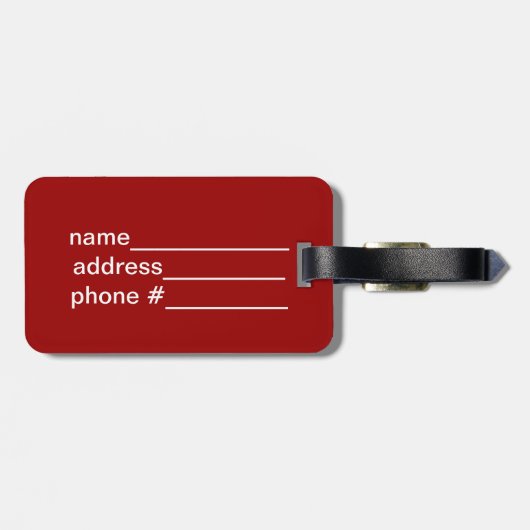 Roze riemen bagagelabel (Achterkant horizontaal)