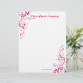 Roze riemen briefhoofd (Staand voorkant)