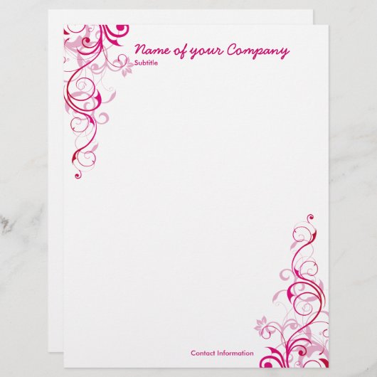 Roze riemen briefhoofd (Voorkant / Achterkant)