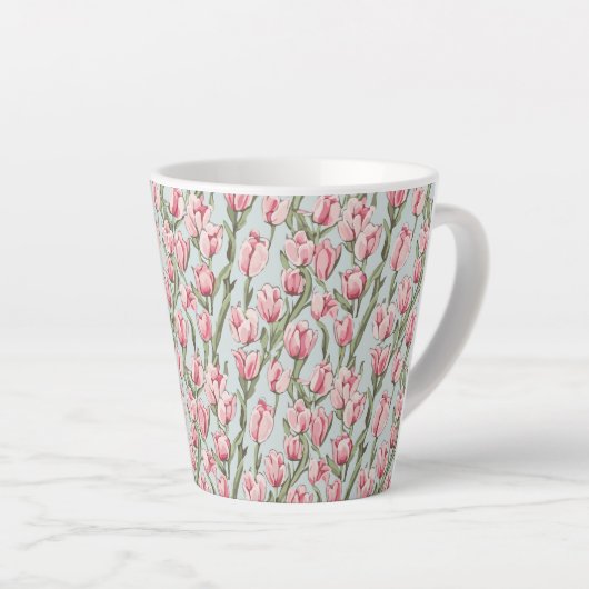 Roze Rij Sereniteit Latte Mok (Rechterhoek)