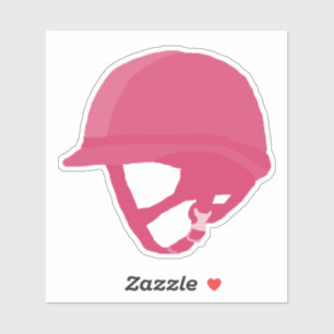 Roze rijhelm sticker