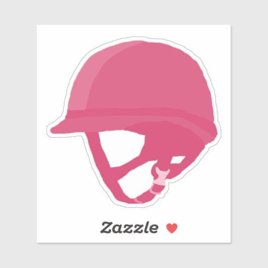 Roze rijhelm sticker (Vel)