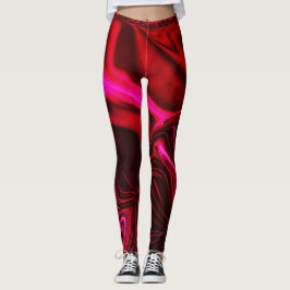 Roze rimpels boven roodroze, licht gekraakt leggings