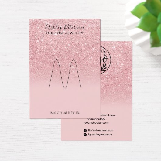 Roze ring-display voor regenboogjuwelen visitekaartje (Bureau)