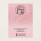 Roze ring-display voor regenboogjuwelen visitekaartje (Achterkant)