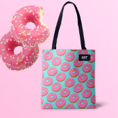 Roze Ring Donut Toon stijl - jouw naam / initialen Tote Bag