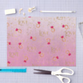 Roze Ring & Liefde (Design 70 Roze Serie) Tissuepapier (Craft)