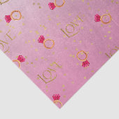 Roze Ring & Liefde (Design 70 Roze Serie) Tissuepapier (Detail)