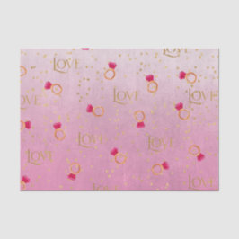 Roze Ring & Liefde (Design 70 Roze Serie) Tissuepapier