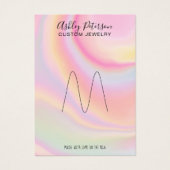 roze ring voor sierjuwelen , eenhoorn , regenboogs visitekaartje (Voorkant)