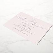 Roze Ring Zilveren Bruiloftsfeest Folie Uitnodiging (Gedraaid)