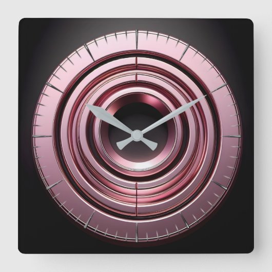 roze ringen vierkante klok (Voorkant)