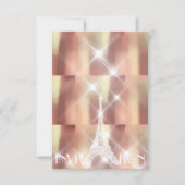 Roze Rise Eiffeltoren Paris Sparkly Stars Koper Kaart (Voorkant)