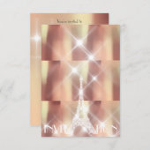 Roze Rise Eiffeltoren Paris Sparkly Stars Koper Kaart (Voorkant / Achterkant)