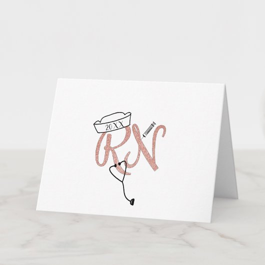 Roze RN verpleegkundige foto dank u + bericht Bedankkaart