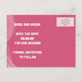 Roze road biker bruiloft Save the Date briefkaart (Achterkant)